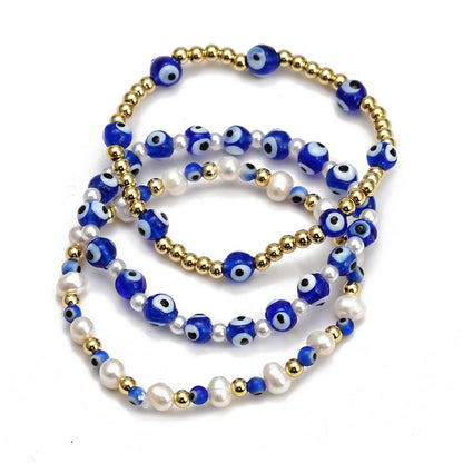 Women's Evil Eye Beads Bracelet Set – Colorful Boho Stackable Bracelets for Protection & Style