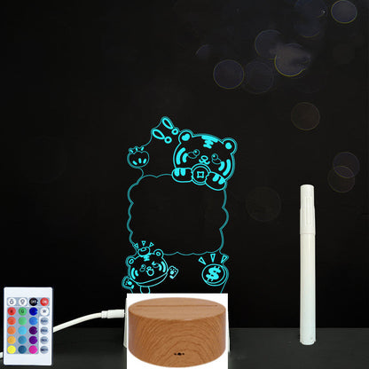 Tableau de messages manuscrits en acrylique 3D avec lumière LED