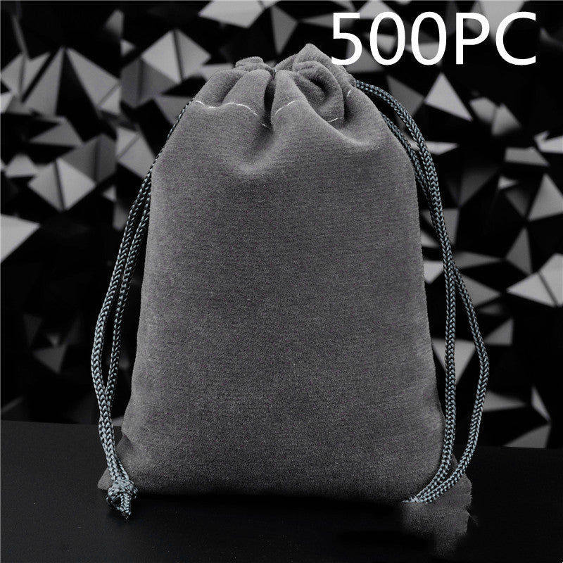 Pochette à Bijoux en Flanelle Unie avec Cordon de Serrage