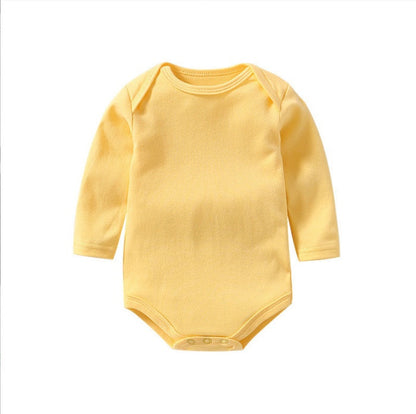 Newborn Solid Color Cotton One-piece Romper Crawl