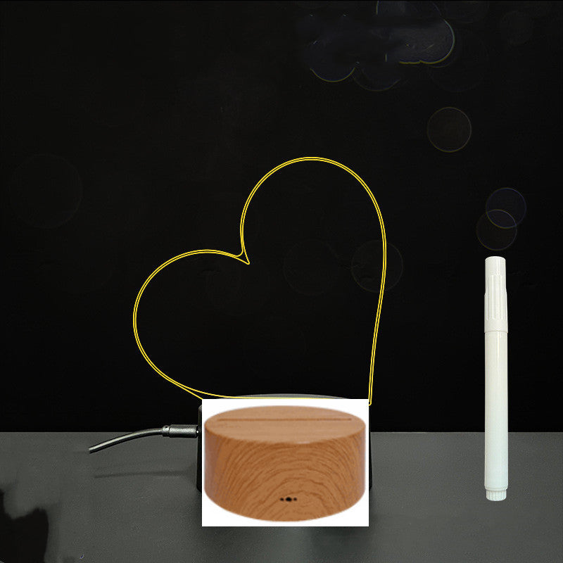 Tableau de messages manuscrits en acrylique 3D avec lumière LED