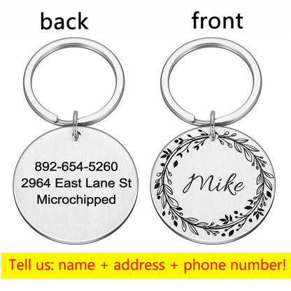 Round Metal Pet Brand Titanium Steel Brand
