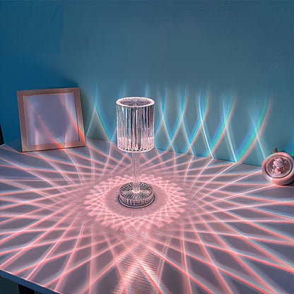 Lámpara de noche Crystal Touch Control - Luz LED USB regulable con batería recargable