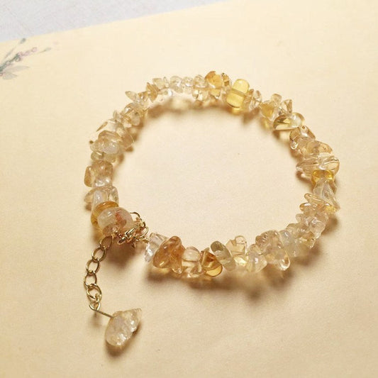 Pulsera de piedra triturada de citrino natural