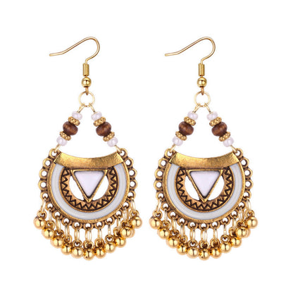 Indian Style Oil Dripping Metal Ball Earrings