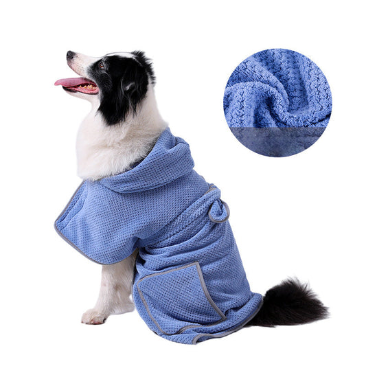 Toalla corporal para perro, altamente absorbente, de secado rápido, albornoz de baño para perro, cálido y suave, con cintura ajustable