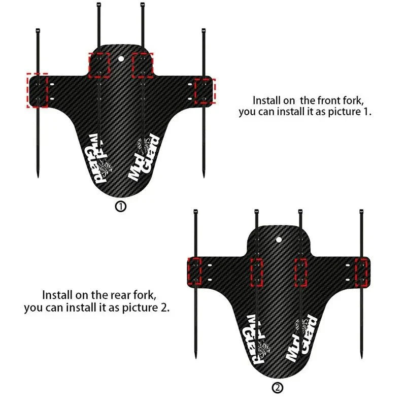 3D Carbon Fiber Bicycle Fender Set – Front and Rear Mud Guards