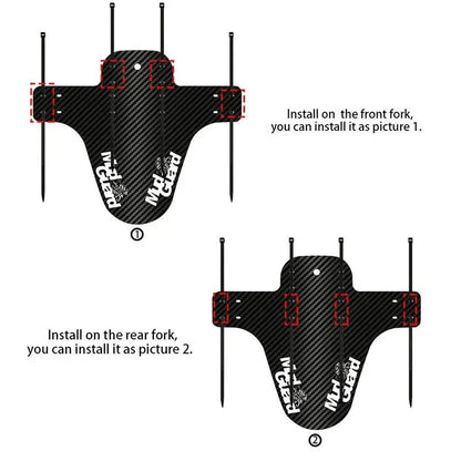 3D Carbon Fiber Bicycle Fender Set – Front and Rear Mud Guards