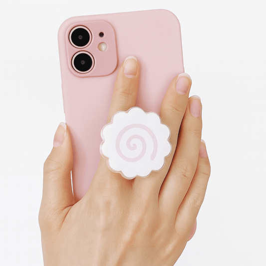 Soporte para teléfono móvil 3D con diseño de hoja de dibujos animados – Soporte expandible y agarre para dedos