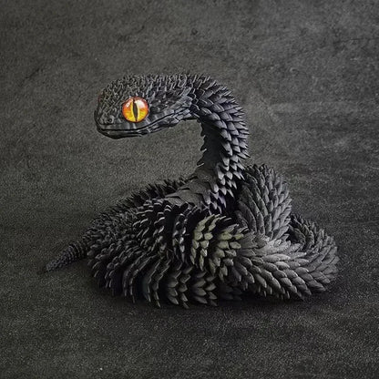 3D Printed Rotatable Snake Model | Articulated Animal Simulation Ornament