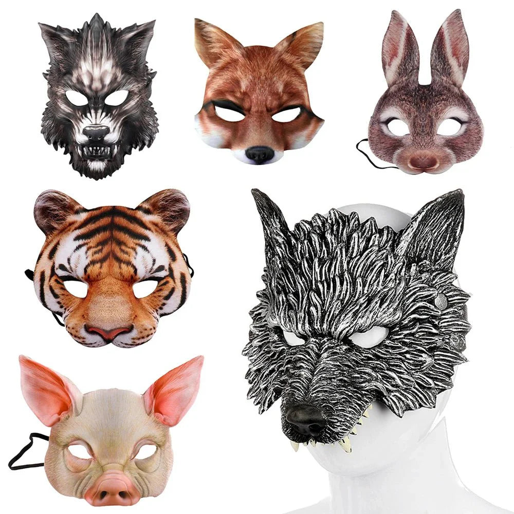 3D Realistic Animal Foam Mask | Full Face Cosplay Costume Accessory