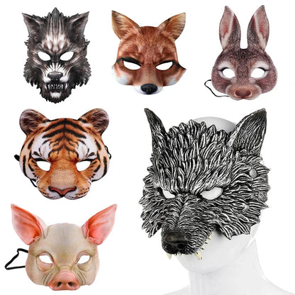3D Realistic Animal Foam Mask | Full Face Cosplay Costume Accessory