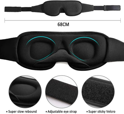 3D Sleep Eye Mask | Soft Padded Memory Foam Eyeshade