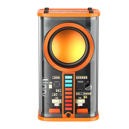 K07 Enceinte Bluetooth sans fil transparente Mecha, lumière sonore, rythme, subwoofer TWS Stéréo, centre de musique Cyberpunk, appel mains libres