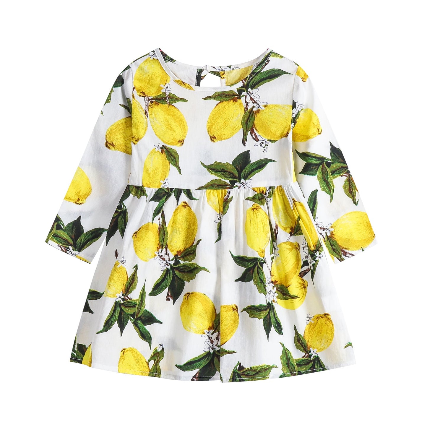 Robe en coton à manches longues à motif floral pour enfants