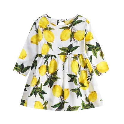 Robe en coton à manches longues à motif floral pour enfants
