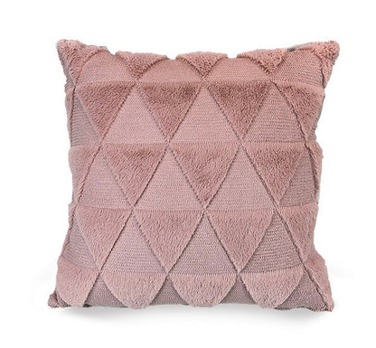 Plush Solid Color Sofa Pillowcase Living Room Cushion