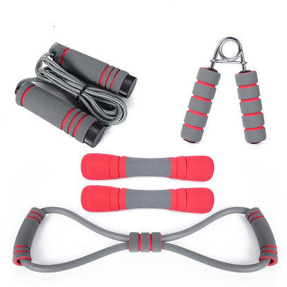 Ensemble d'équipement de fitness pour femmes : Corde à sauter, extenseur de poitrine à ressort, haltère