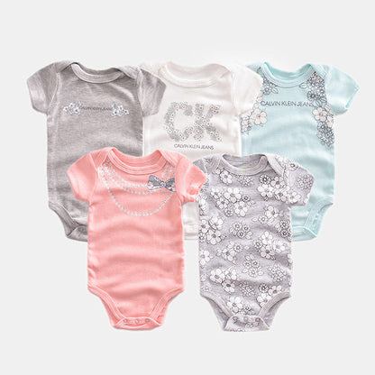 Fashionable Personality Baby Bronzing Printed Jumpsuit