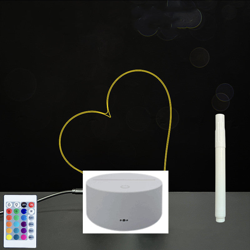 Tableau de messages manuscrits en acrylique 3D avec lumière LED