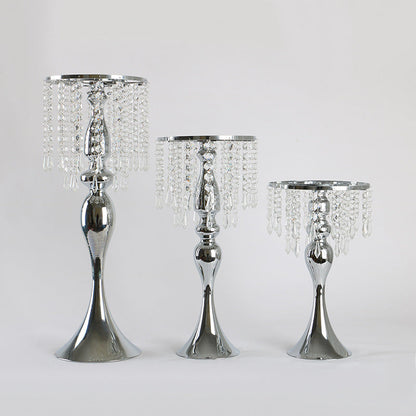 Crystal Candle Holder Handicraft Table Flower Decoration Photo Zone Sign-in Table Decoration
