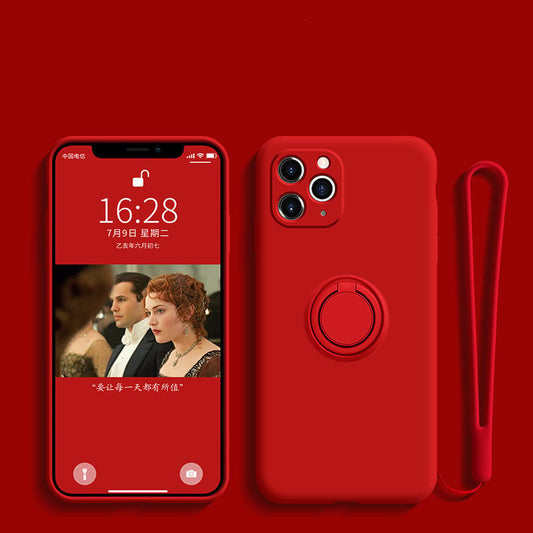 Liquid Silicone Phone Case with Ring Holder – Shockproof, Grip-Friendly & Compatible Design