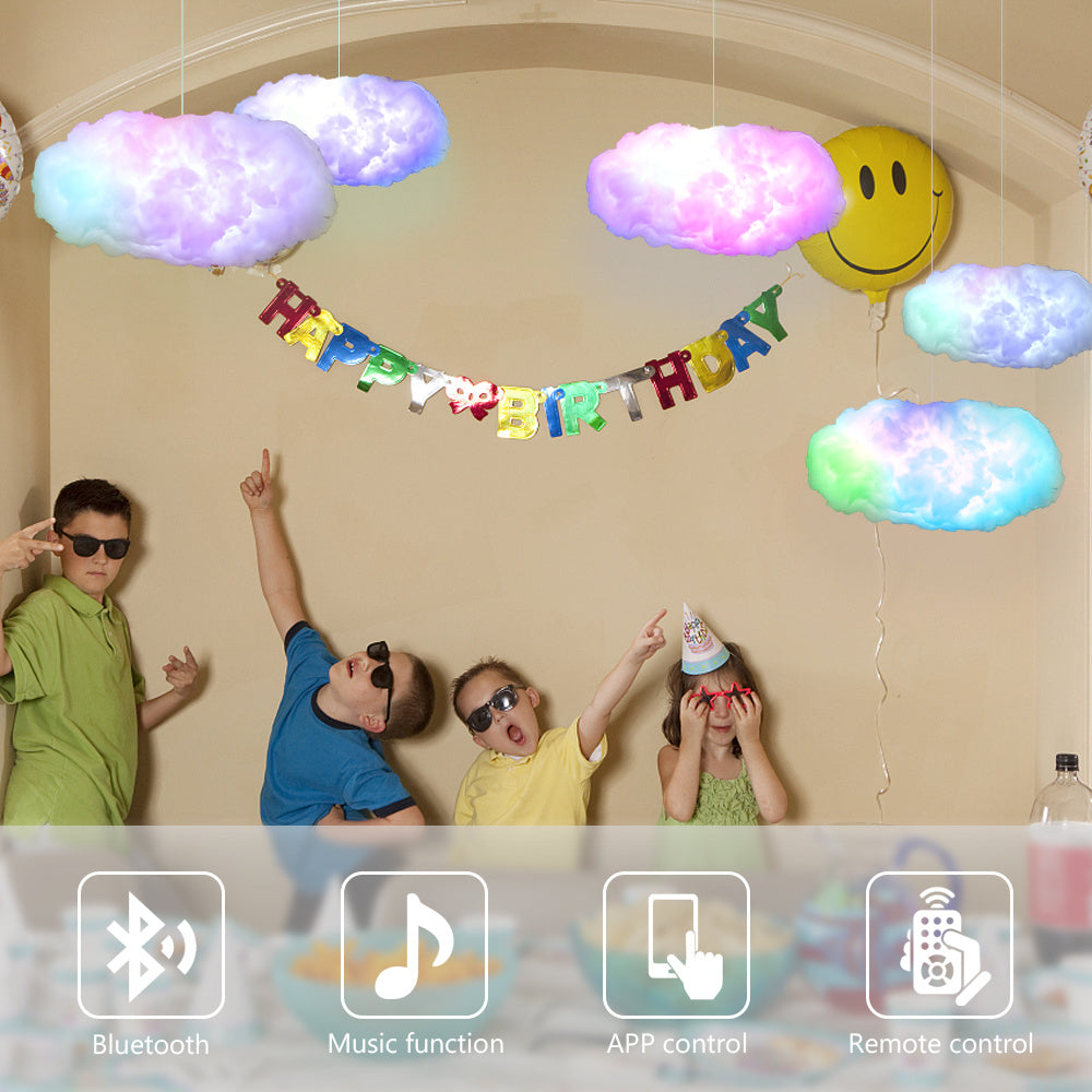 Luz de Nube USB con Control por APP, Sincronización de Música, Luz Ambiental RGBIC 3D, Simulación de Rayos y Nubes para Dormitorio