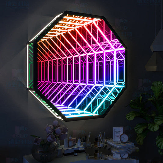 Lámpara de pared octagonal moderna y creativa Abismo Melaleuca Espejo de colores