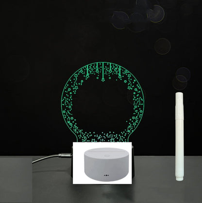 Tableau de messages manuscrits en acrylique 3D avec lumière LED