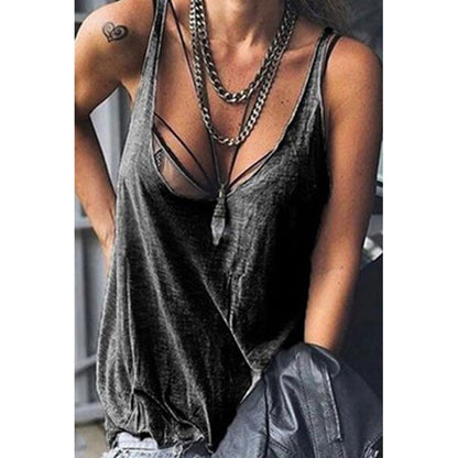 Solid Color Camisole Top T Shirt Plus Size
