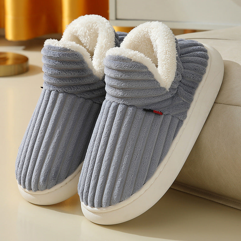 Nouvelles pantoufles en coton pour femmes Chaussons chauds en coton en peluche polaire duveteuse