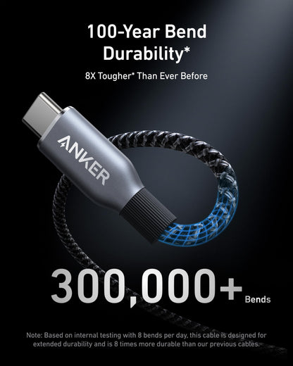 240W USB-C to USB-C Cable Upcycled Braided