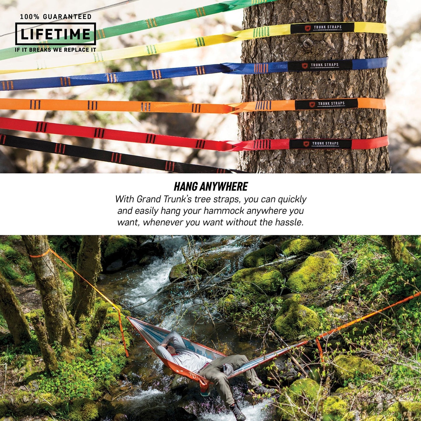 Trunk Straps | Hammock Suspension Straps with 36 Adjustment Points