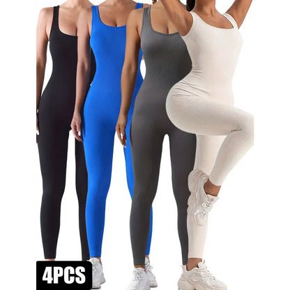4-Pack Ribbed Seamless Bodysuits – Women's Sport & Casual Wear