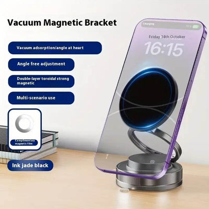 360° Magnetic Car Phone Mount with Foldable Adjustable Suction Design