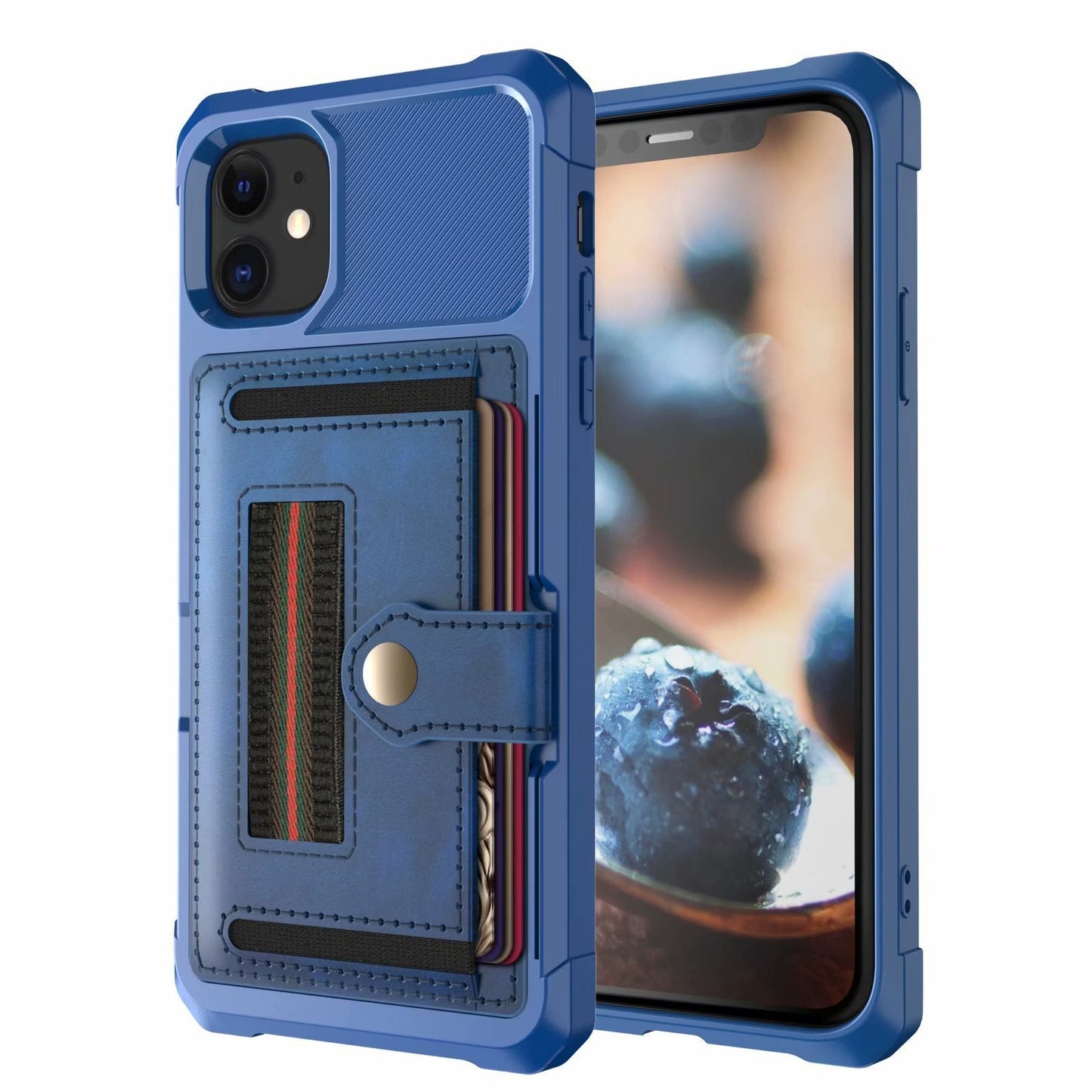 Slim TPU Card Slot iPhone Case – Solid Color Back Cover | iPhone 6–12 Series