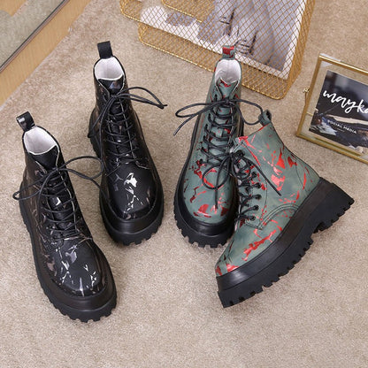 Printed High-top Shoes Women Decor