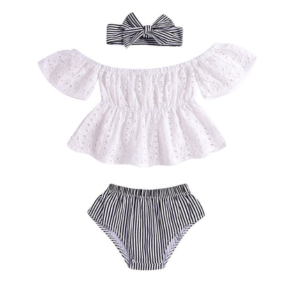 Striped triangle shorts turban