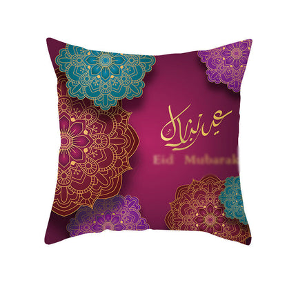 Home Fashion National Style Peach Skin Velvet Printed Cushion Cover