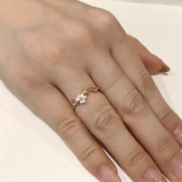 Japanese Luxury 925 Silver Rose Gold Shell Ring – Elegant Women's Fashion Ring