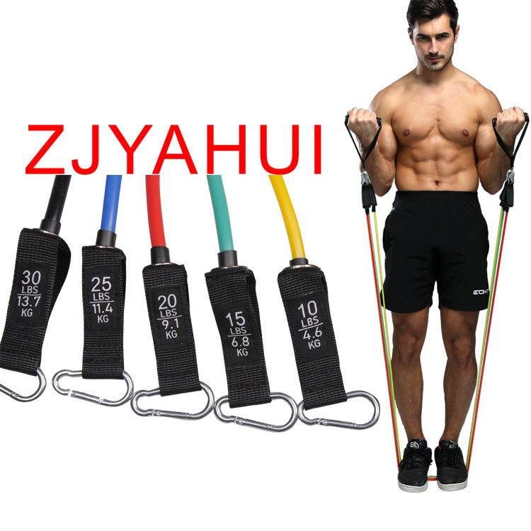Juego de 11 piezas de cuerda elástica multifuncional TPE para fitness, cuerda de látex elástica, anillo de resistencia
