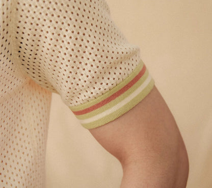 Refreshing Vacation Casual Pure Cotton Hollow Short Sleeve