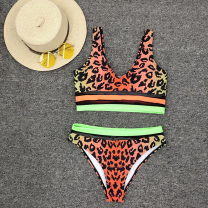 Sexy split leopard bikini