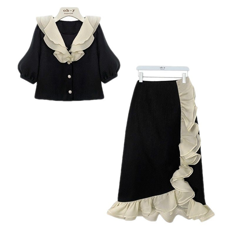 Women's Suits And Skirts Slim Two Piece Set