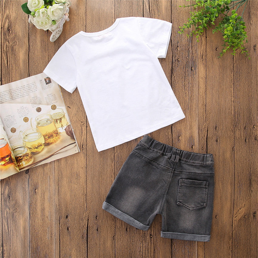 Boys Short Sleeve Letter Apparel