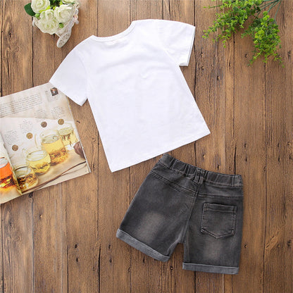 Boys Short Sleeve Letter Apparel