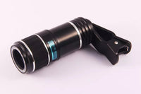 Compatible con Apple, Apple Samsung móvil teleobjetivo clip universal 70 grados 12 aumentos gran angular de alta definición lente de cristal óptico de película verde