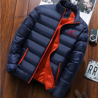 Chaqueta de hombre de invierno con estrellas y cuello levantado