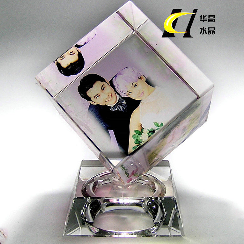 Cube magique photo en cristal personnalisé