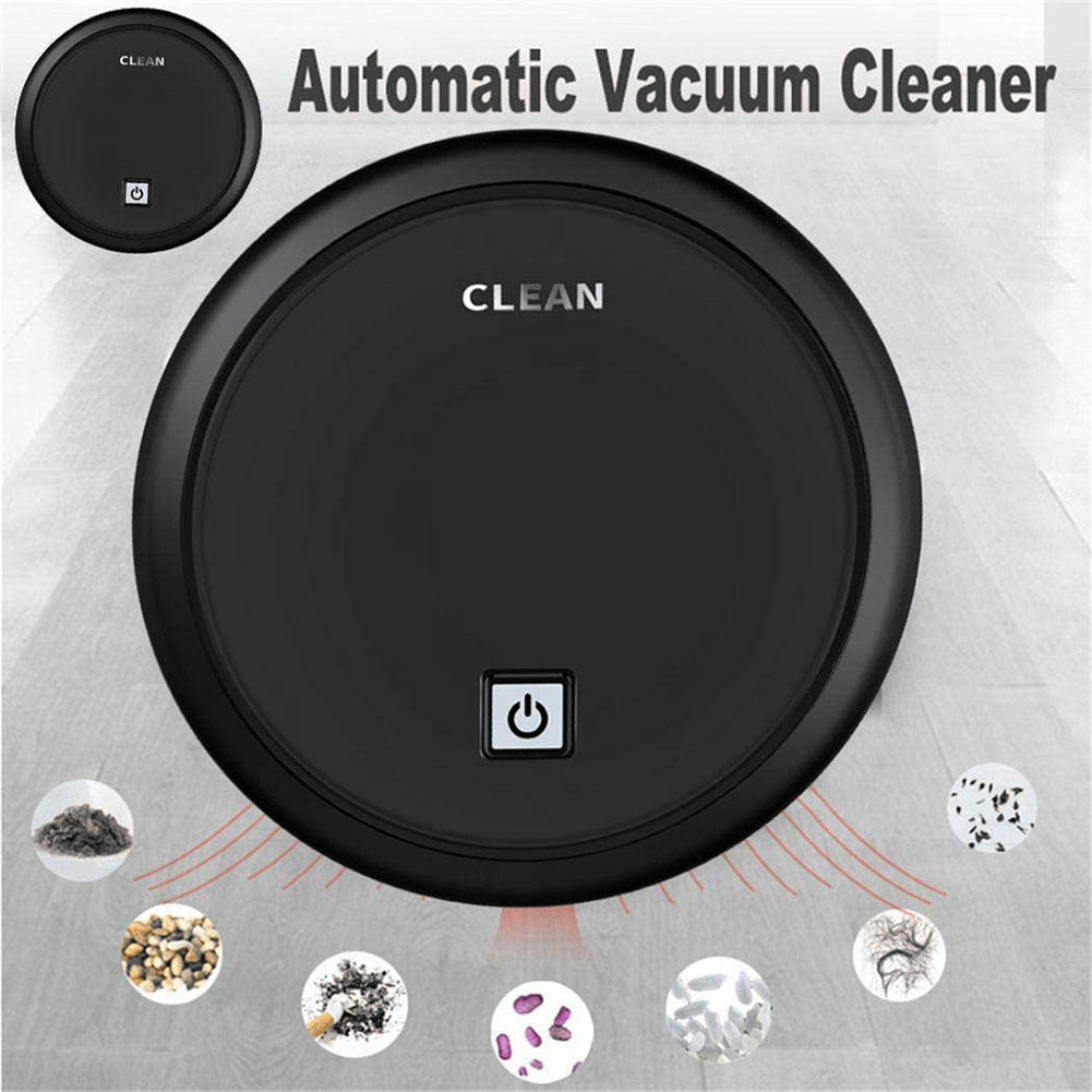 Aspirateur robot 3-en-1 1800Pa Nettoyeur de sol intelligent multifonctionnel rechargeable par USB Aspirateur balayage sec et humide